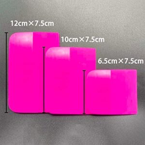 TPU Squeegee 3 in 1 Different Sizes for Car Anti-Scratch Rubber Scraper & Vinyl Wrap & Car Window Glass Tinting PPF Coating Windshield Squeegees 3pcs (Pink), TPUS001