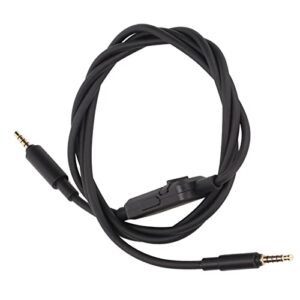 zyyini headphone audio cable for mmx 300 2nd gen, 3.5mm with wire control twisted pair replacement headphone cord, support volume adjustment, switch songs headset cable black, 1.3m/4.3ft