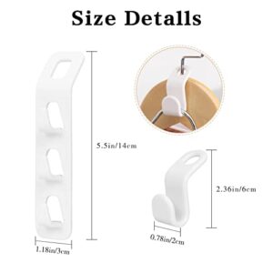 FYY Hanger Connection Hook 6 + 4 Plastic Closet Organizer Multifunctional Clothes Hanger Connector Joint Hook Space-Saving Magic Hanger Clothes Storage Non-Slip Clothes Storage Rack (White)