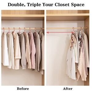 FYY Hanger Connection Hook 6 + 4 Plastic Closet Organizer Multifunctional Clothes Hanger Connector Joint Hook Space-Saving Magic Hanger Clothes Storage Non-Slip Clothes Storage Rack (White)