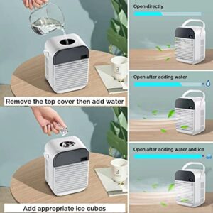 TOCOOL Portable Air Conditioner Fan, Mini Evaporative Cooler, Personal Air Conditioner Small Air Cooler Quiet Desk Fan Humidifier Misting Fan for Small Room Bedroom Home Office, White, ‎AF1