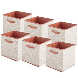 box and beyond storage bin, 31x31x31cm, white + terracotta