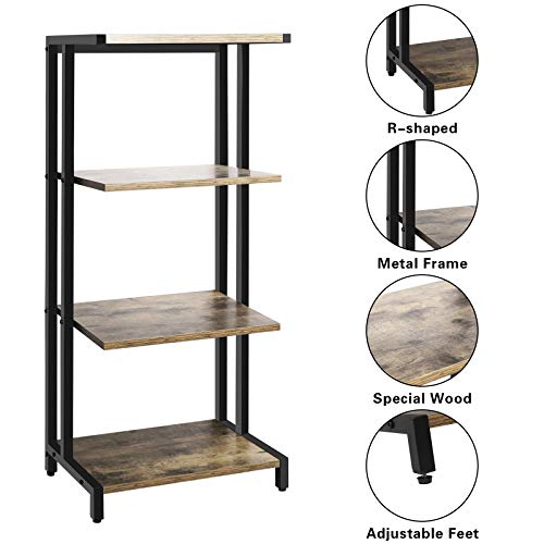 X-cosrack 4-Tier AV Media Stand Corner Shelf Wooden Corner Shelves Component Cabinet Stereo Audio Rack Stand Tower Perfect for DVD Players:Game Console:TV Box:Cable Box:Xbox:WiFi Router
