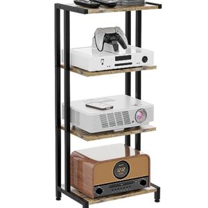 X-cosrack 4-Tier AV Media Stand Corner Shelf Wooden Corner Shelves Component Cabinet Stereo Audio Rack Stand Tower Perfect for DVD Players:Game Console:TV Box:Cable Box:Xbox:WiFi Router