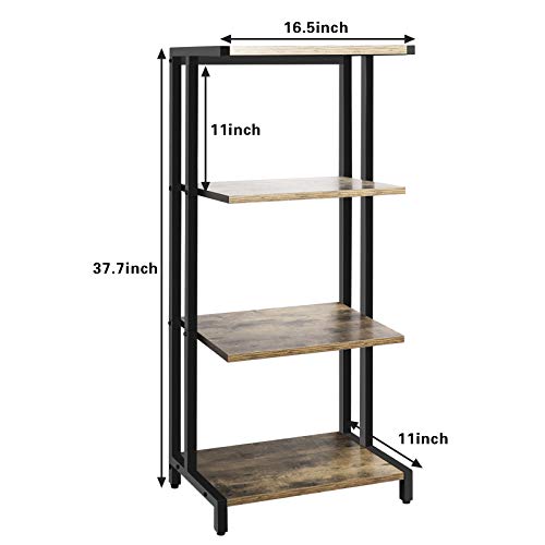 X-cosrack 4-Tier AV Media Stand Corner Shelf Wooden Corner Shelves Component Cabinet Stereo Audio Rack Stand Tower Perfect for DVD Players:Game Console:TV Box:Cable Box:Xbox:WiFi Router