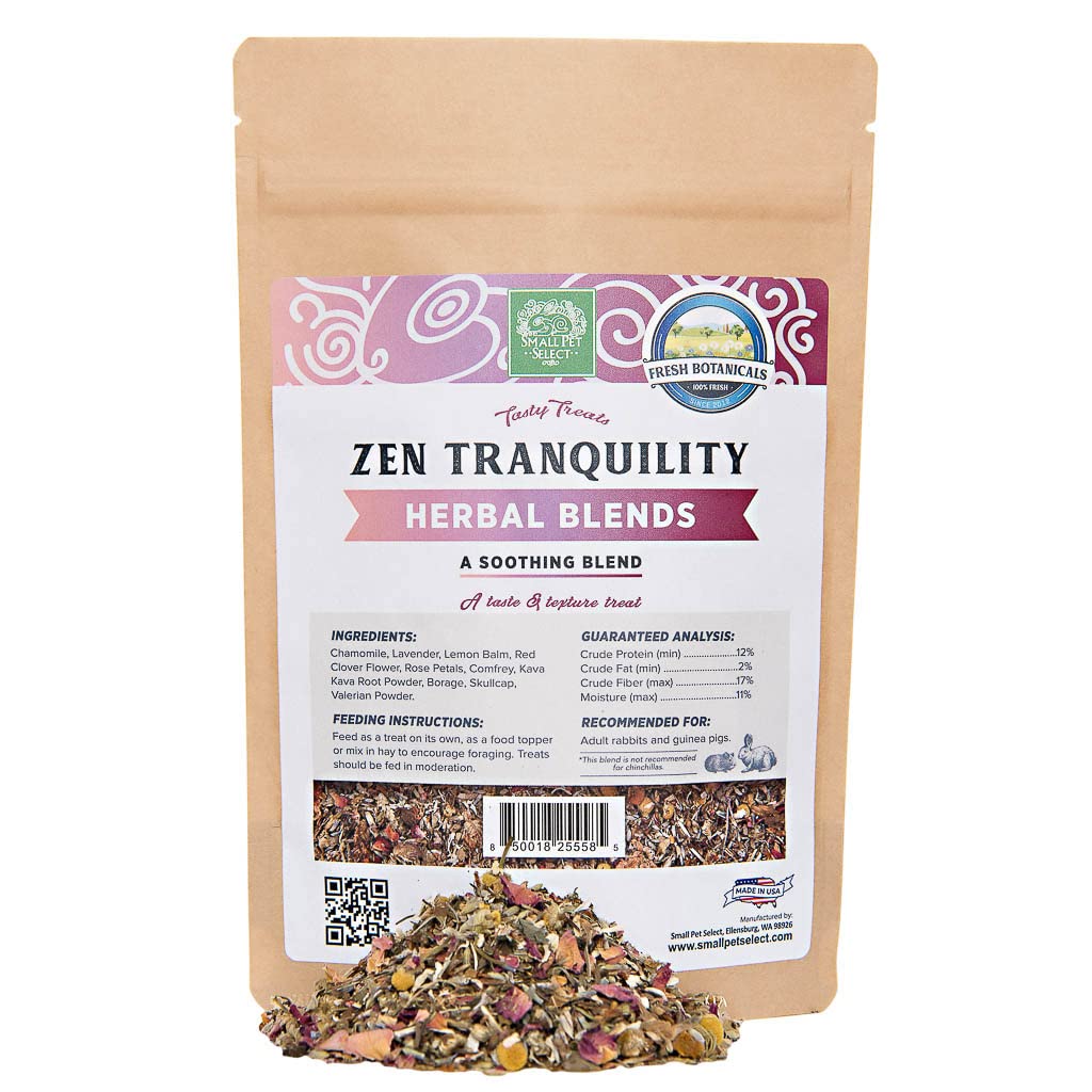 Small Pet Select - Zen Tranquility Herbal Blend, a Natural Herbal Treat for Rabbits and Guinea Pigs, 2.5oz