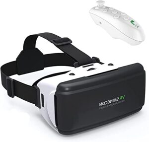 vr shinecon thousand magic mirror g06 mobile phone vr glasses virtual reality game console head-mounted 3d glasses (white)