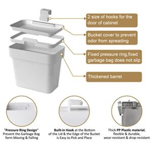 COZIMORE Small Trash Can,0.66 Gal/2.5L,Cabinet Trash Can,Kitchen Garbage Can Outside The Cabinet,Small Garbage Can with Lid,Food Waste Bin for Kitchen Gray