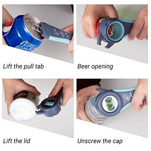 MAEXUS 4 in 1 Jar Opener Kit for Seniors with Arthritis, 5 in 1 Multi-Function Bottle Can Opener Set, Jar Opener for Weak Hands, Jar Opener Grip Lid Twist Gripper