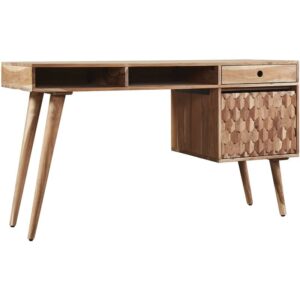mod-arte modern wood honeycomb office desk with storage in natural