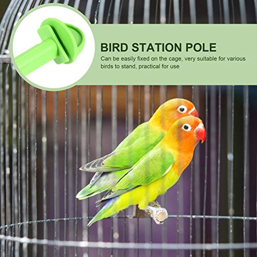 Mikikit Parrot Perch Stand Bird Cage Platform Stand: ing Rods Plastic Parrot Cage Standing Bird Cage Accessories Platform Plastic Stick Playground for Small Medium Birds- 10 Pcs