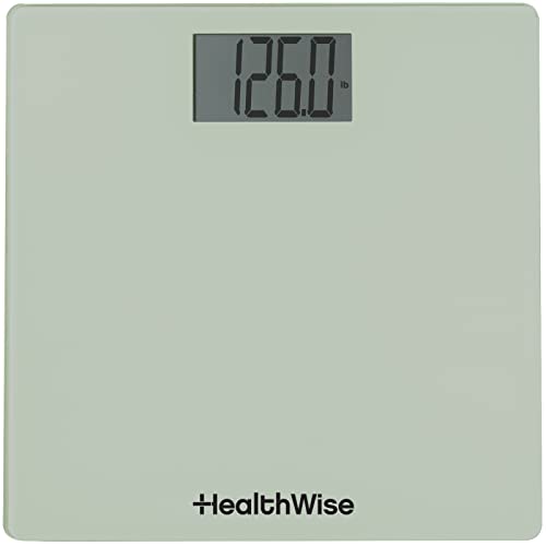 HealthWise Digital Weight Scale | 438 lbs / 199 kg Capacity | Tempered Glass Auto-On | Quick, Accurate Body Weight Measurements | Measurement Modes: LBS, KG or ST