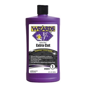 wizards select pro extra cutting compound step 1 perfect match - car scratch remover with aggressive cutting action - best used with wool or white foam - safe to use during car paint scratch repair