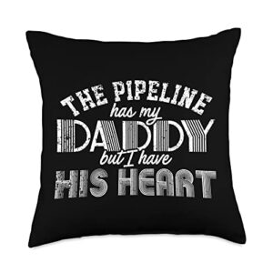 pipeliners & welders official child family dad daddy papa pipeline daughter cute throw pillow, 18x18, multicolor
