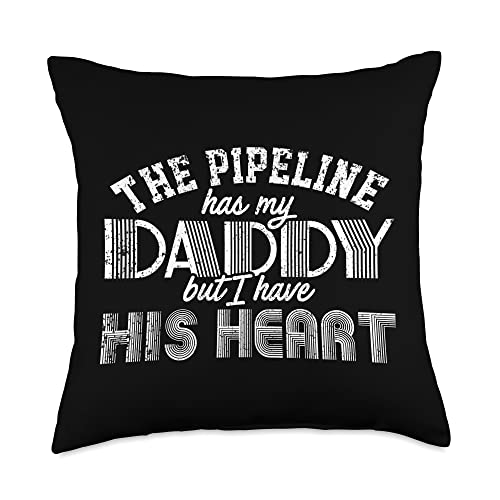 Pipeliners & Welders Official Child Family Dad Daddy Papa Pipeline Daughter Cute Throw Pillow, 18x18, Multicolor