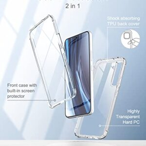 SURITCH for Samsung Galaxy S22 Clear Case 6.1" (Only), [Built-in Screen Protector] Full Body Protective Hard Shell+Soft TPU Phone Case for Samsung S22 -(Full Clear)