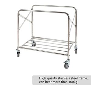 MYOYAY Laundry Sorter Cart with Wheels Collapsible Laundry Hamper Basket Trolley Foldable Commercial Rolling Laundry Cart with Steel Frame and Waterproof Lining for Home/Hotel/Hospital