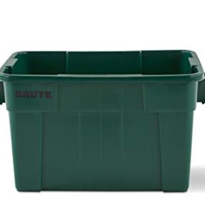 Rubbermaid Commercial Products Brute Tote Storage Container with Lid-Included, 20-Gallon, Dark Green, Rugged/Reusable Boxes for Moving/Camping/Storing in Garage/Basement/Attic/Jobsite/Truck