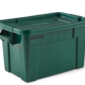 Rubbermaid Commercial Products Brute Tote Storage Container with Lid-Included, 20-Gallon, Dark Green, Rugged/Reusable Boxes for Moving/Camping/Storing in Garage/Basement/Attic/Jobsite/Truck