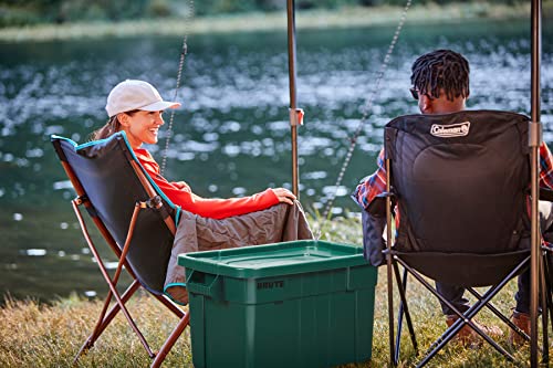 Rubbermaid Commercial Products Brute Tote Storage Container with Lid-Included, 20-Gallon, Dark Green, Rugged/Reusable Boxes for Moving/Camping/Storing in Garage/Basement/Attic/Jobsite/Truck