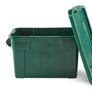 Rubbermaid Commercial Products Brute Tote Storage Container with Lid-Included, 20-Gallon, Dark Green, Rugged/Reusable Boxes for Moving/Camping/Storing in Garage/Basement/Attic/Jobsite/Truck