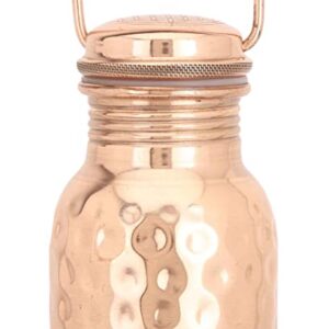 Shakti Warrior Hammered Tamba Copper Bottle - Pure Copper Water Bottle, Food Grade Silicone Seal, Leak Proof (30oz)