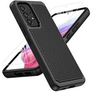 bniut for samsung galaxy a53 5g (galaxy a53 5g uw) case: dual layer protective heavy duty cell phone cover shockproof rugged with non slip textured back - military protection - 6.5inch (matte black)