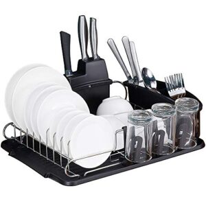 vsunhoo dish rack, dish drying rack with drainboard small dish drying rack for kitchen counter tableware tdldr001b
