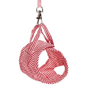 small pet harness with leash outdoor walking comfort adjustable stripe vest lead rope for guinea pig hamster ferret baby hedgehog dutch pig red s size