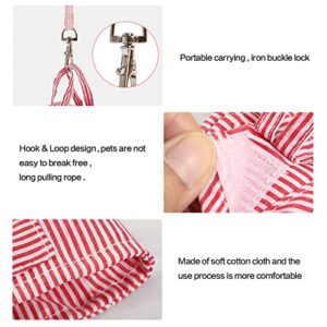 Small Pet Harness with Leash Outdoor Walking Comfort Adjustable Stripe Vest Lead Rope for Guinea Pig Hamster Ferret Baby Hedgehog Dutch Pig Red S Size