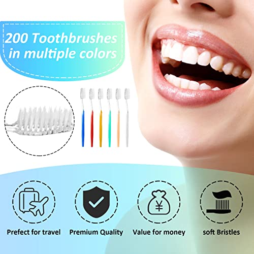 600 Pcs Individually Wrapped Toothbrush Set Medium Soft Bristle Toothbrushes Bulk Packed Disposable Tooth Brush Travel Manual Toothbrush for Hotels Travel Adults Kids Guest, 6 Colors