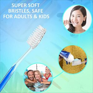 600 Pcs Individually Wrapped Toothbrush Set Medium Soft Bristle Toothbrushes Bulk Packed Disposable Tooth Brush Travel Manual Toothbrush for Hotels Travel Adults Kids Guest, 6 Colors