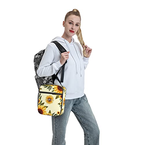 Sunflowers Lunch Bag for Kids boys girls Women Men,Reusable Insulated Lunch Box,Large Capacity Tote Bag for School, Work, Picnic, Travel (Sunflowers, One Size)
