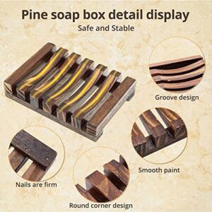 KUFUNG Soap Tray, 2 Pcs Wooden Soap Dish, Soap Case Holder for Bathroom Shower Waterfall Drainer Kitchen, Keep Soap Dry & Easy to Clean