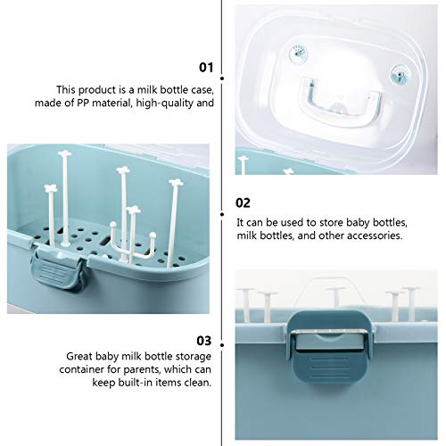 Toyvian Baby Bottle Dryer 1Pc Portable Baby Bottle Drying Rack Storage Box Nursing Bottle Storage Box Organizer Case Portable Feeding Bottle Kitchen Cabinet for Home Travel Baby Bottle Drainer Box