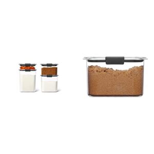 rubbermaid brilliance pantry airtight food storage container, bpa-free plastic, small, 8-piece & container, bpa-free plastic, brilliance pantry airtight food storage, open stock, brown sugar (7.8 cup)