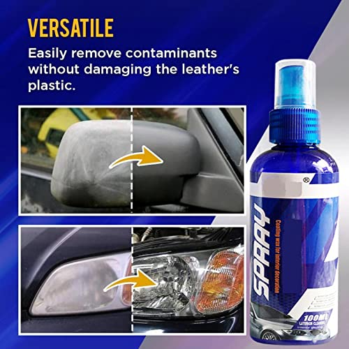 Car Cleaner Spray, Anti Scratch Hydrophobic Polish Nano Coating Agent with Sponge, 9H Super Ceramic Car Coating Hydrophobic Glass Coat for Car Paint Long-Lasting Protection (100ml)