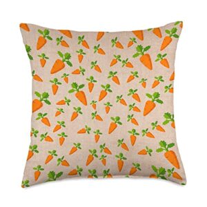 teachers teaching kindness garden vegetable design carrots throw pillow, 18x18, multicolor