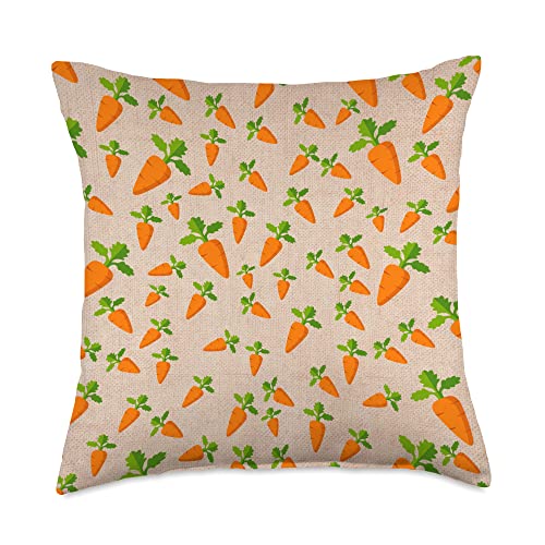 Teachers Teaching Kindness Garden Vegetable Design Carrots Throw Pillow, 18x18, Multicolor