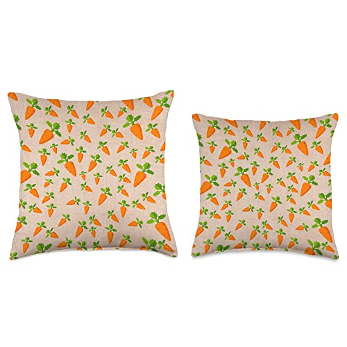 Teachers Teaching Kindness Garden Vegetable Design Carrots Throw Pillow, 18x18, Multicolor