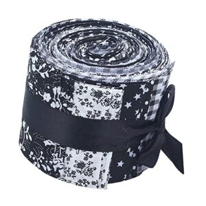 newmind 20pack 2.4 inch jelly roll floral quilt strips patchwork sewing supplies for diy clothes - black