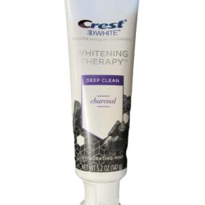 Crest Charcoal 3D White Toothpaste, Whitening Therapy Deep Clean with Fluoride, Invigorating Mint, 5.2 Ounce,