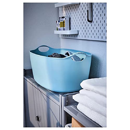 TORKIS Flexible Laundry Basket, Durable Plastic and Has 2 Sturdy Handles In/Outdoor Blue 9 Gallons