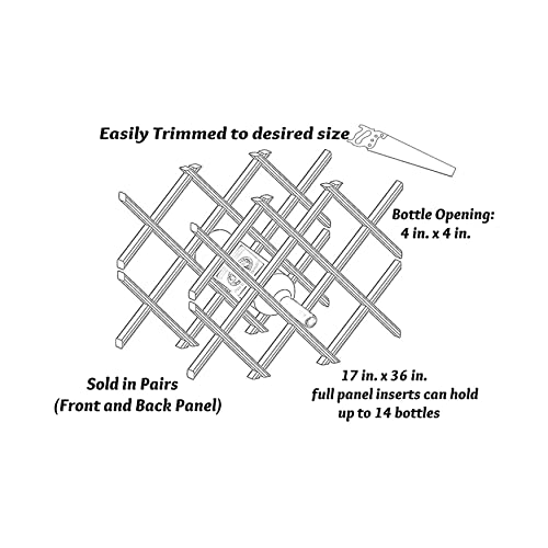 American Pro Décor 14-Bottle Trimmable Wine Rack Lattice Panel Inserts in Unfinished Solid North American Alder
