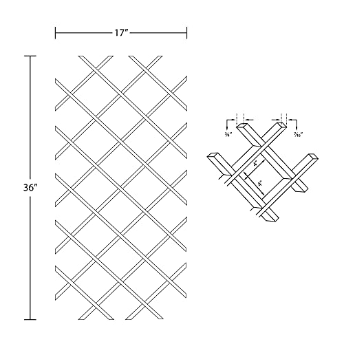 American Pro Décor 14-Bottle Trimmable Wine Rack Lattice Panel Inserts in Unfinished Solid North American Alder