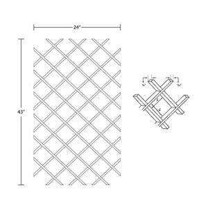 28-Bottle Trimmable Wine Rack Lattice Panel Inserts in Unfinished Solid North American Red Oak