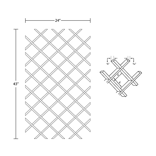 28-Bottle Trimmable Wine Rack Lattice Panel Inserts in Unfinished Solid North American Red Oak