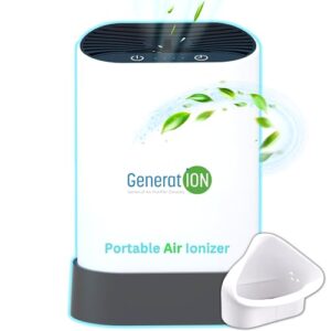 healthyline generation 50 negative ion generator - small personal air ionizer with highest (50 million negative ions/cc) output - ozone free, filterless mobile travel - rechargeable