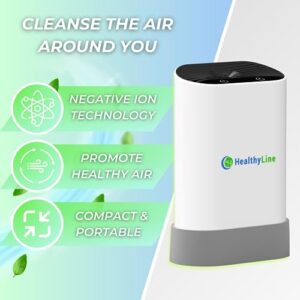 HealthyLine GeneratIon 50 Negative Ion Generator - Small Personal Air Ionizer with Highest (50 million negative ions/cc) Output - Ozone Free, Filterless Mobile Travel - Rechargeable