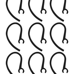 Headset Ear Loops for Wireless Headset 6mm Small Clamp Holder Clips, Replacement Ear Hooks Earpiece Accessories, Black, 9 Pack